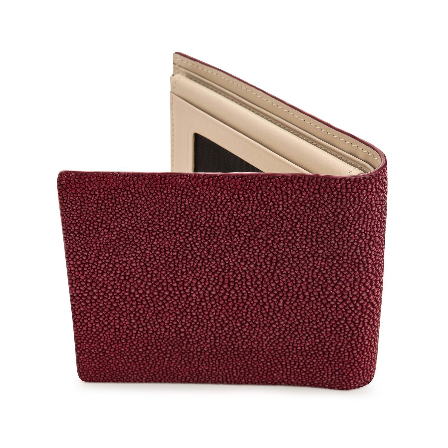 Thick Red Genuine Stingray Leather Wallet