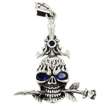 Clearance Large Skull and Snake Charms | Big Gothic Skull Pendant | Halloween Jewellery | Dark Goth Charm (2pcs / Tibetan Silver / 25mm x 55mm)