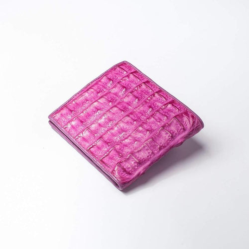 Pink Crocodile Hornback Leather Womens Purse