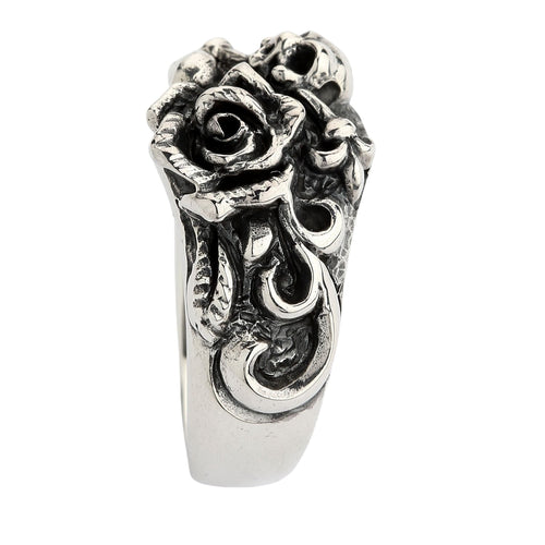  TYSO Skull Rings For Women 925 Sterling Silver Gothic Rings  Open Wrap Rose Flower Goth Punk Ring: Clothing, Shoes & Jewelry