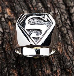 Superman Ring, Sterling Silver 925 Men's Ring