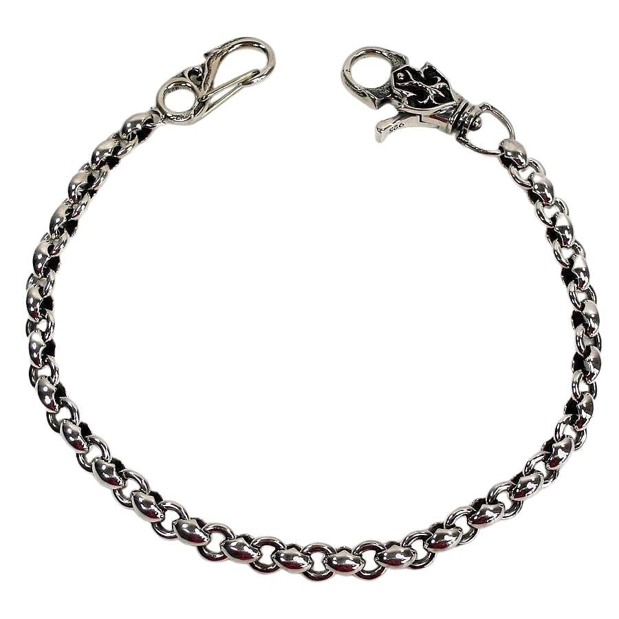 Sterling Silver Tribal Barrel Roller Wallet Chain