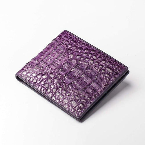 PURPLE GENUINE CROCODILE ALLIGATOR LEATHER SKIN CREDIT CARD HOLDER CARD CASE