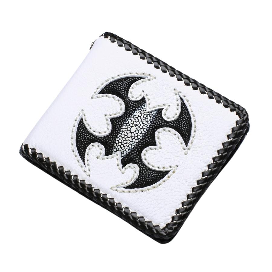 White Stingray Skin Mens Biker Wallet