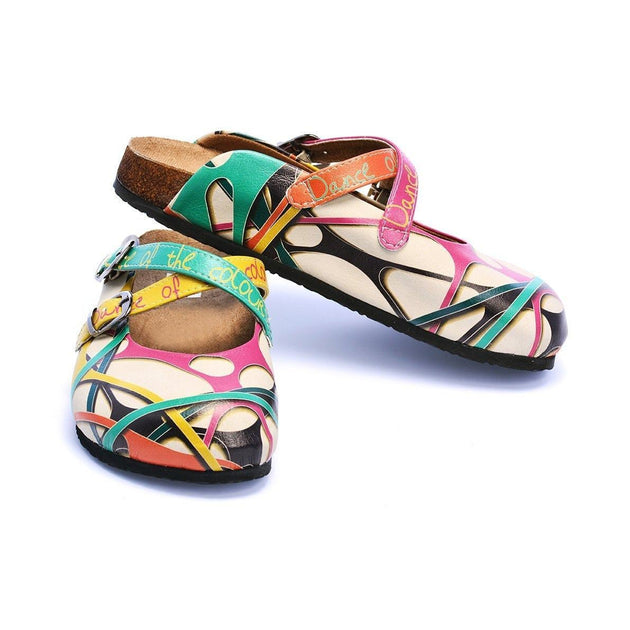 Color Written Patterned Clogs 