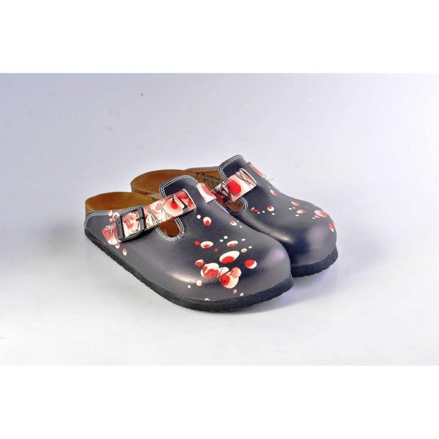 Red Flowers Patterned Clogs - WCAL359 