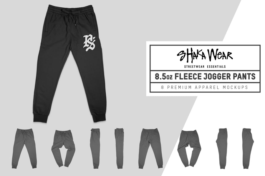 Shaka Wear 8.5oz Fleece Jogger Sweatpants Mockups – Pixel Sauce