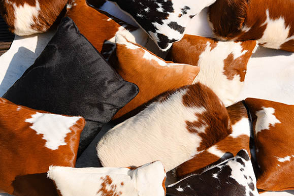 Red & White Cowhide, Cowhide Upholstery