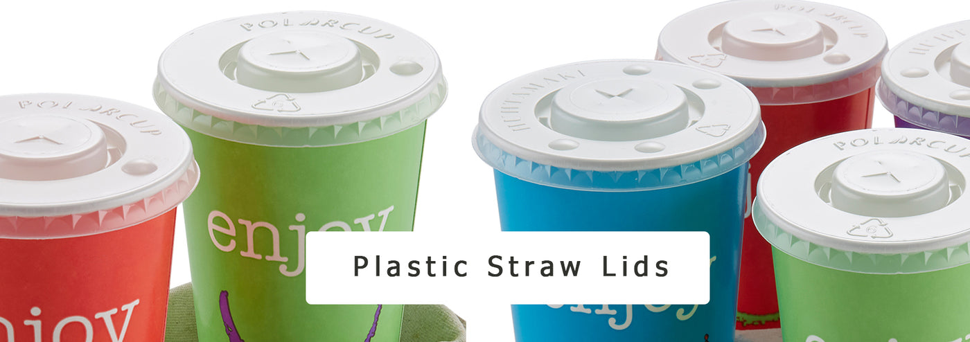 Plastic cups with lids and straws at GM Packaging