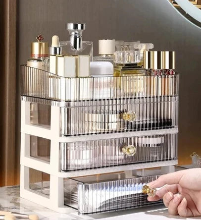 makeup organiser with 3 tiers