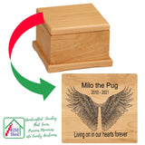 Pet Memorial Cremation Box can be personalized with name and dates
