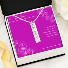 You Are The Beat Of My Heart Birthstone Necklace, in Gift Box, customisable with birthstone color and engraving