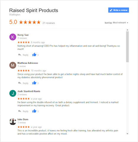Raised Spirit 5 Star Customer Reviews and Testimonials