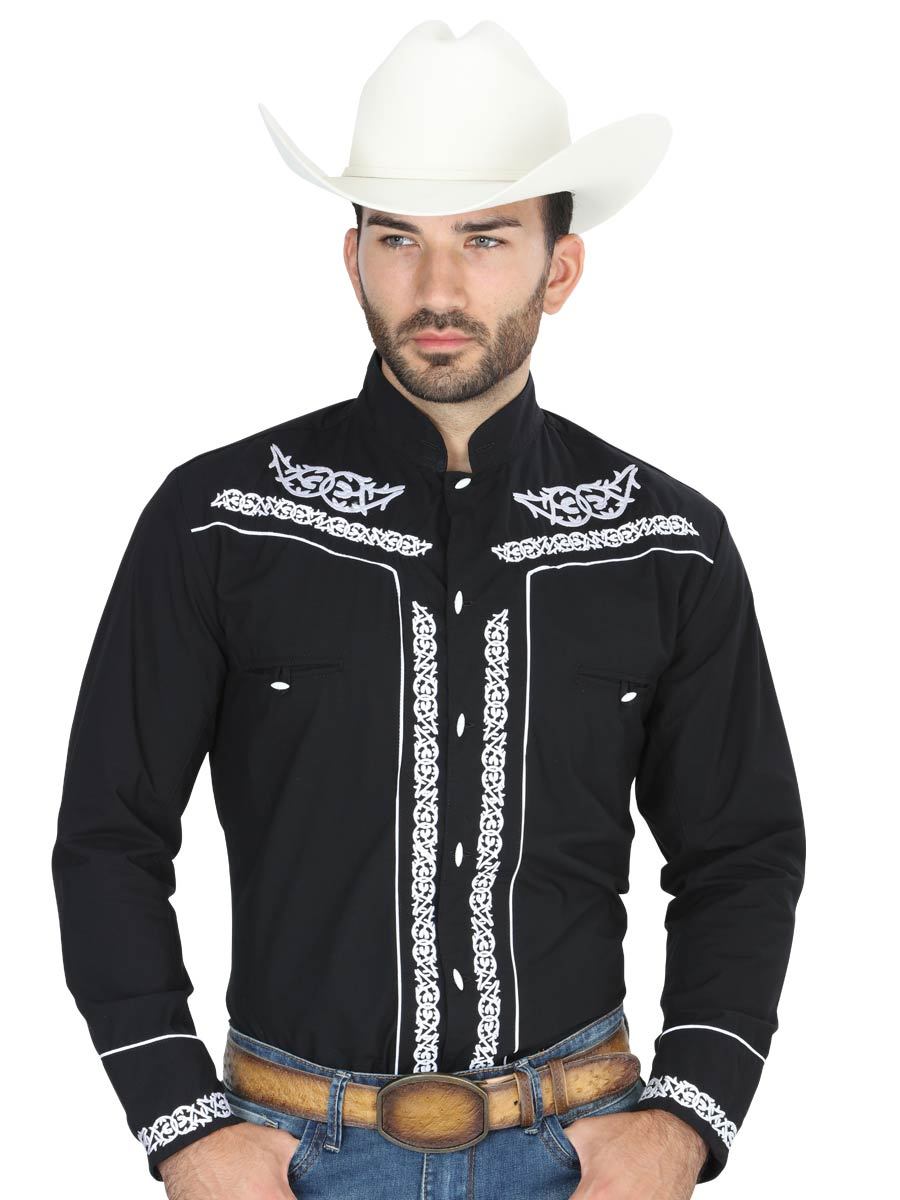 040782 Men's Charro Shirt El General Black – T&M Fashion, Inc