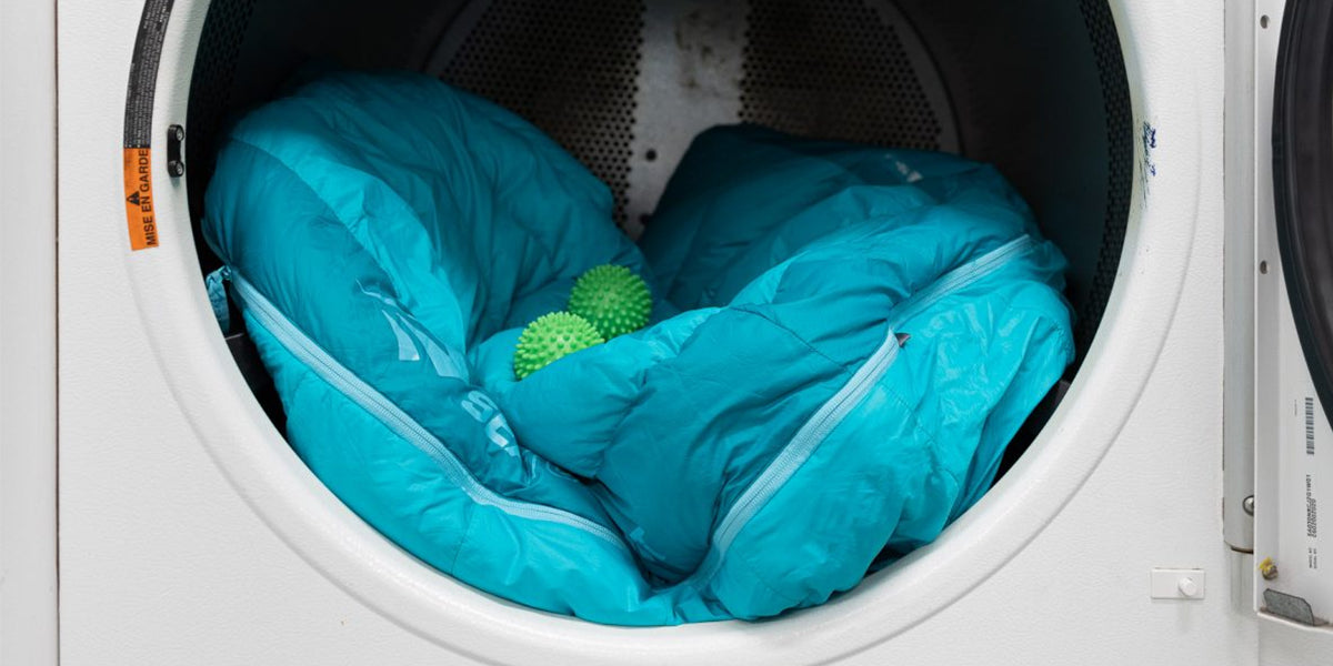 Sleeping bag inside a washing machine