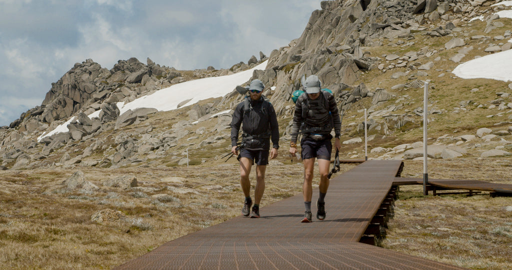 two men hiking australia