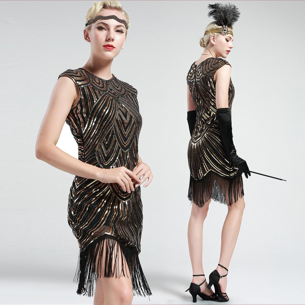 gold great gatsby dress