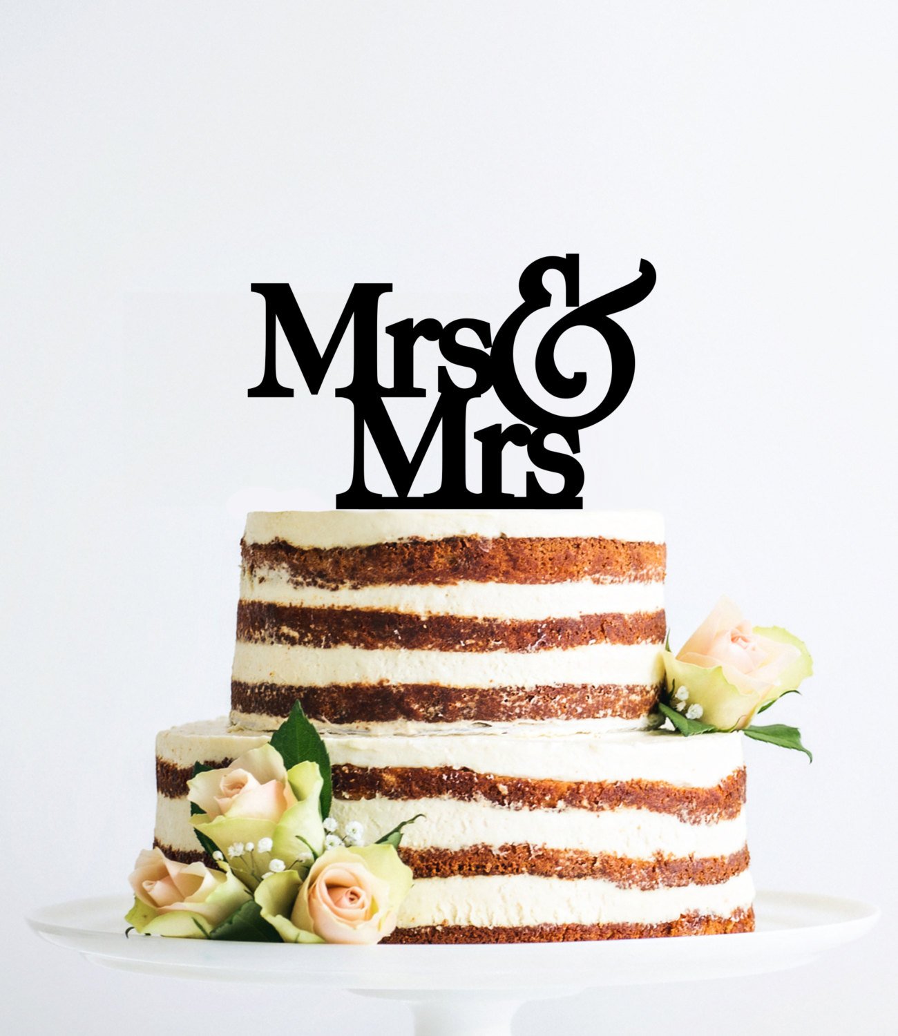 Gold Gay Lesbian Wedding Cake Topper Mrs And Mrs Gay