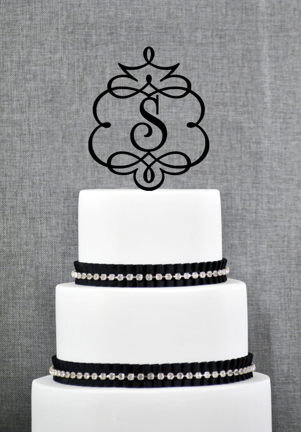 Framed Monogram Topper Initial Cake Topper Monogram Wedding