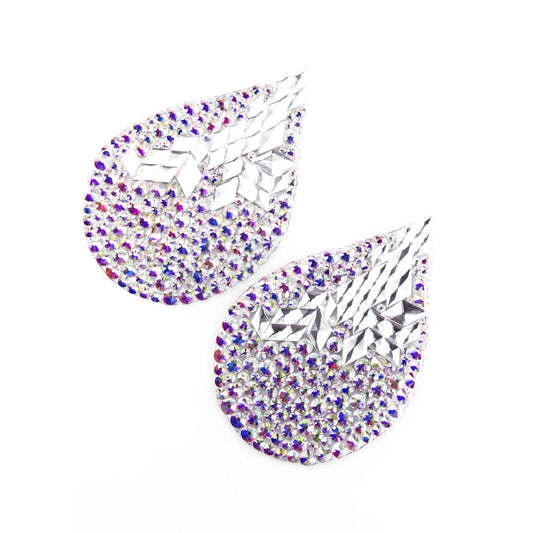BLONDE AMBITION Rhinestone Silver Conical Pasties, Nipple Covers (2pcs) for  Lingerie Burlesque Raves Festivals and More