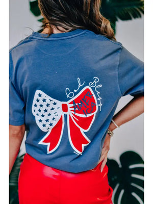 God Bless America Bow Tee - Sweet Chic Boutique