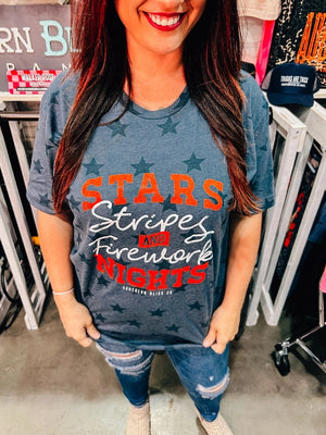 Stars, Stripes, & Firework Nights Tee - Sweet Chic Boutique
