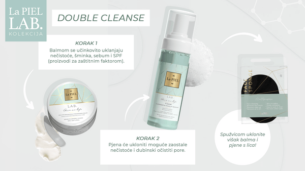 La Piel Double Cleanse Kit Metoda Dvostrukog Ciscenja Lica Multinamjenski Balm Spuzvica Za Ciscenje Lica I Pjena Za Ciscenje Lica