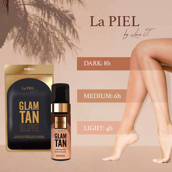 La Piel Glam Tan Glove For Easier Application Of Self Tanning Body Mousse