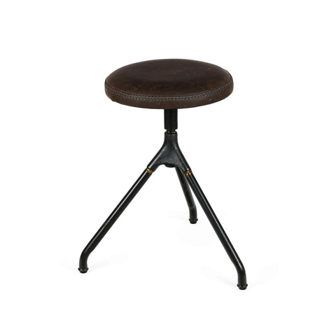 Industrial Leather and Steal Stool