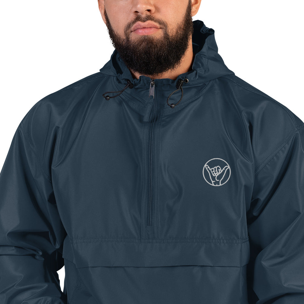 Embroidered Packable Jacket - White Shaka Logo – South Bay Board
