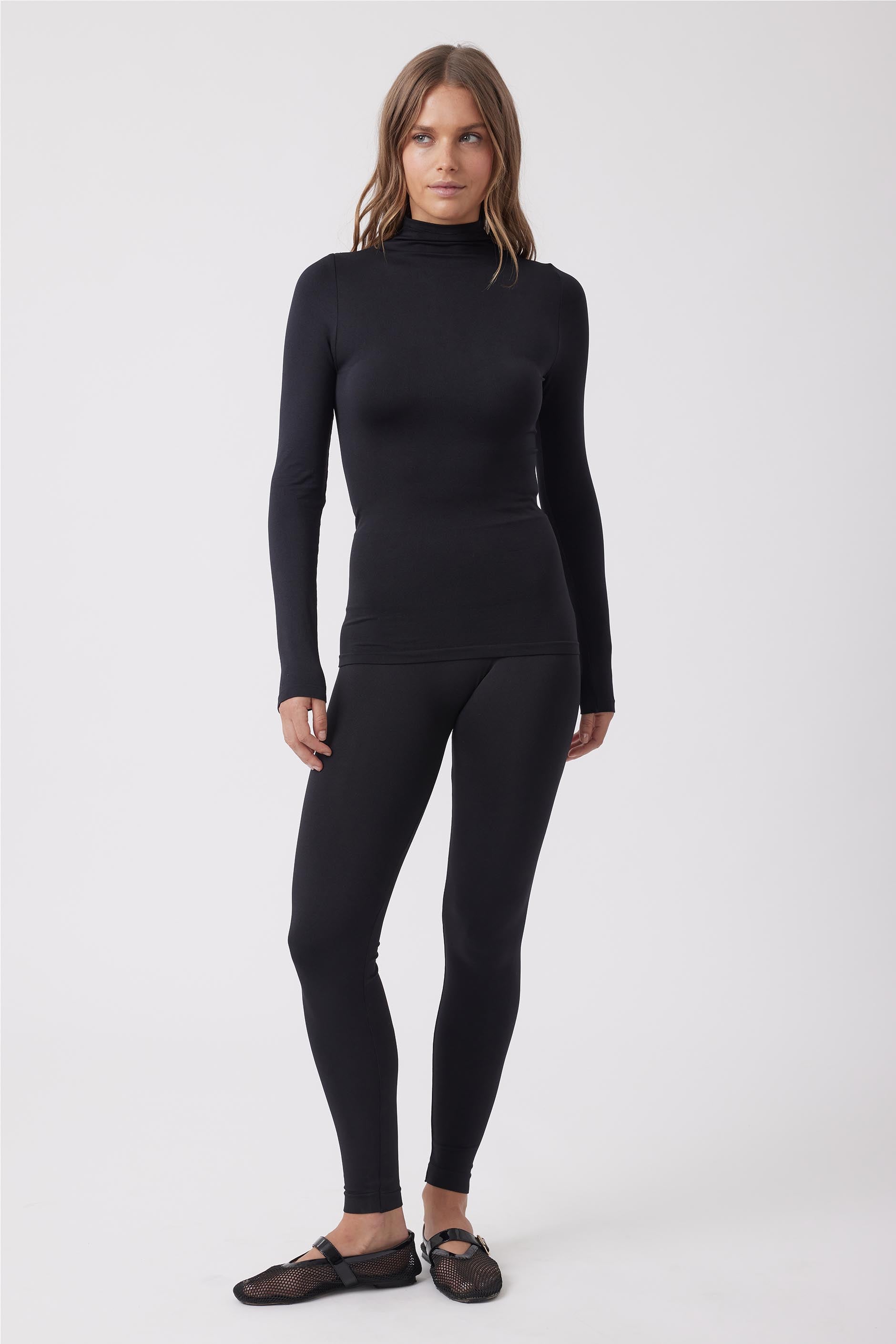 Black High Waist Running & Swimming Tights