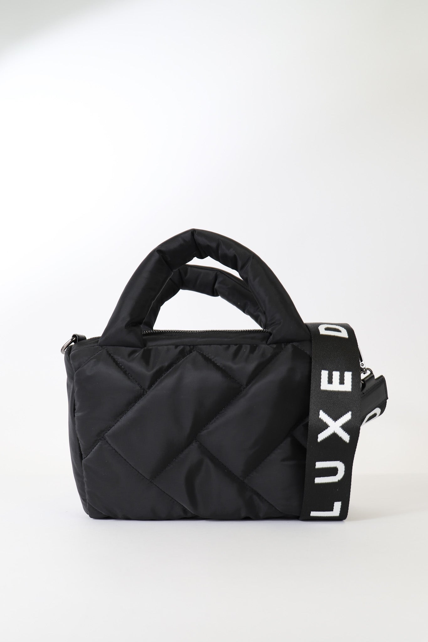 D-Luxe Quilted Crossbody Bag — Black