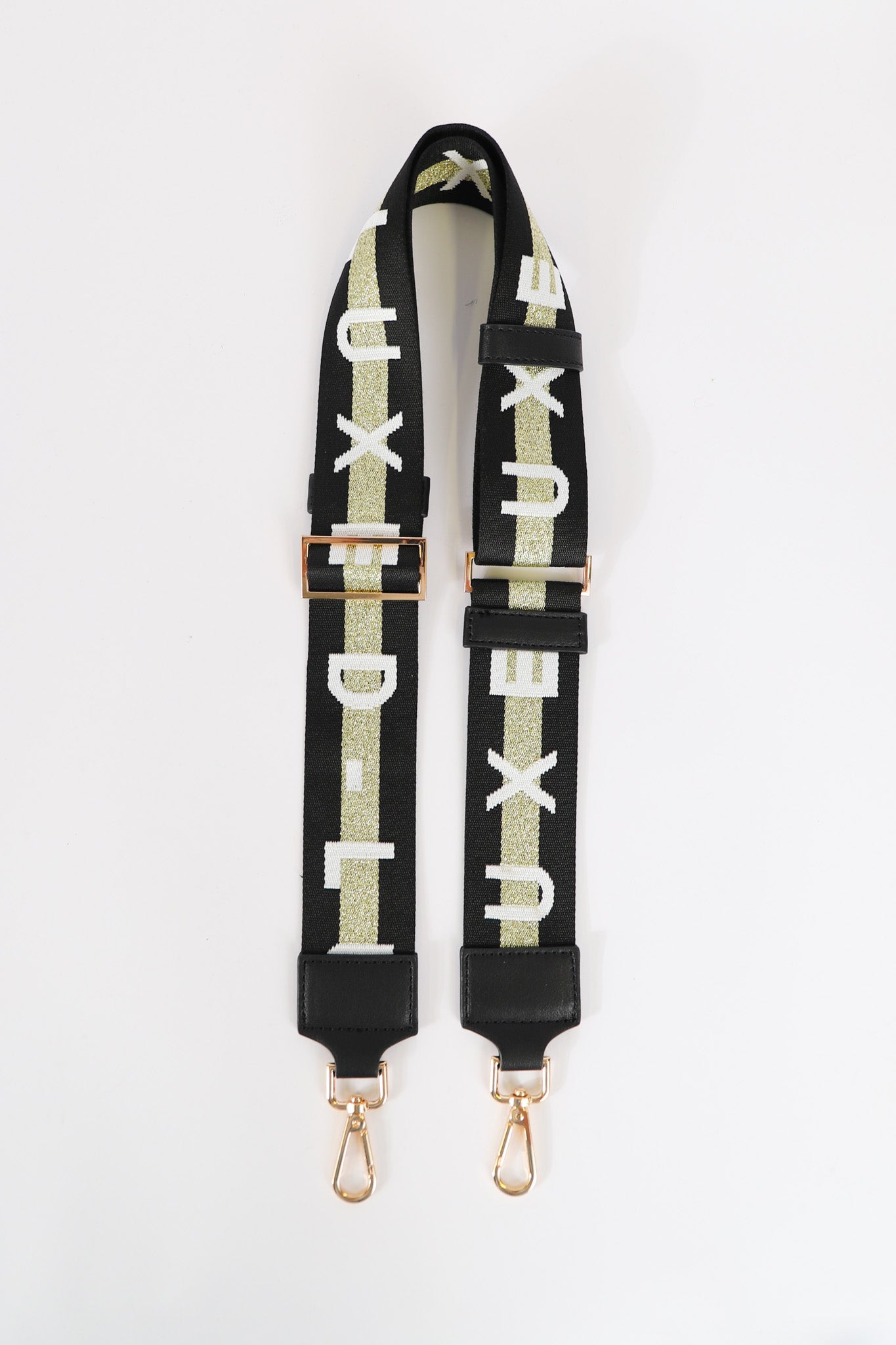 D-Luxe Double Stripe Bag Strap — Black/Gold