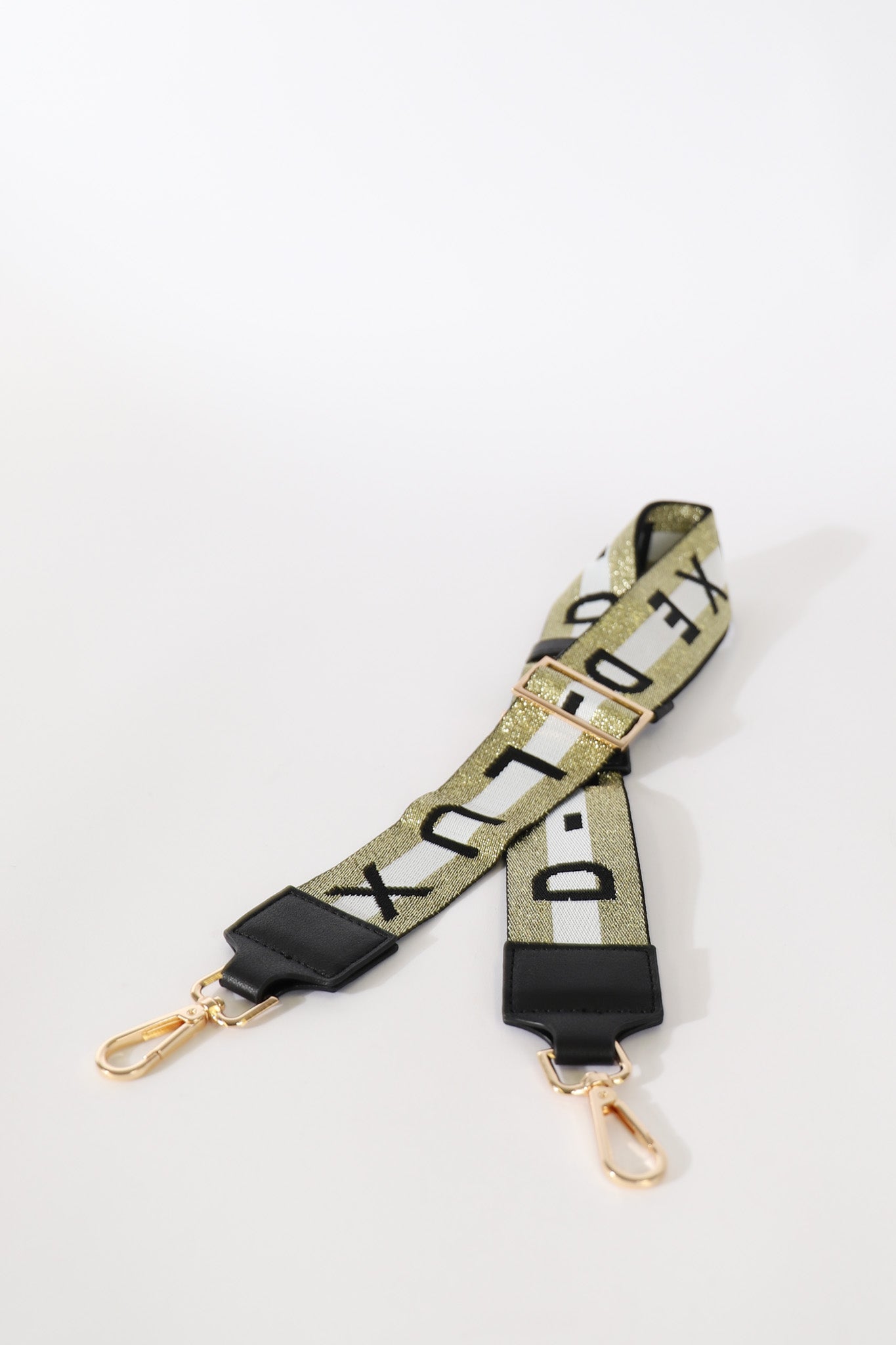 D-Luxe Double Stripe Bag Strap — Black/Gold