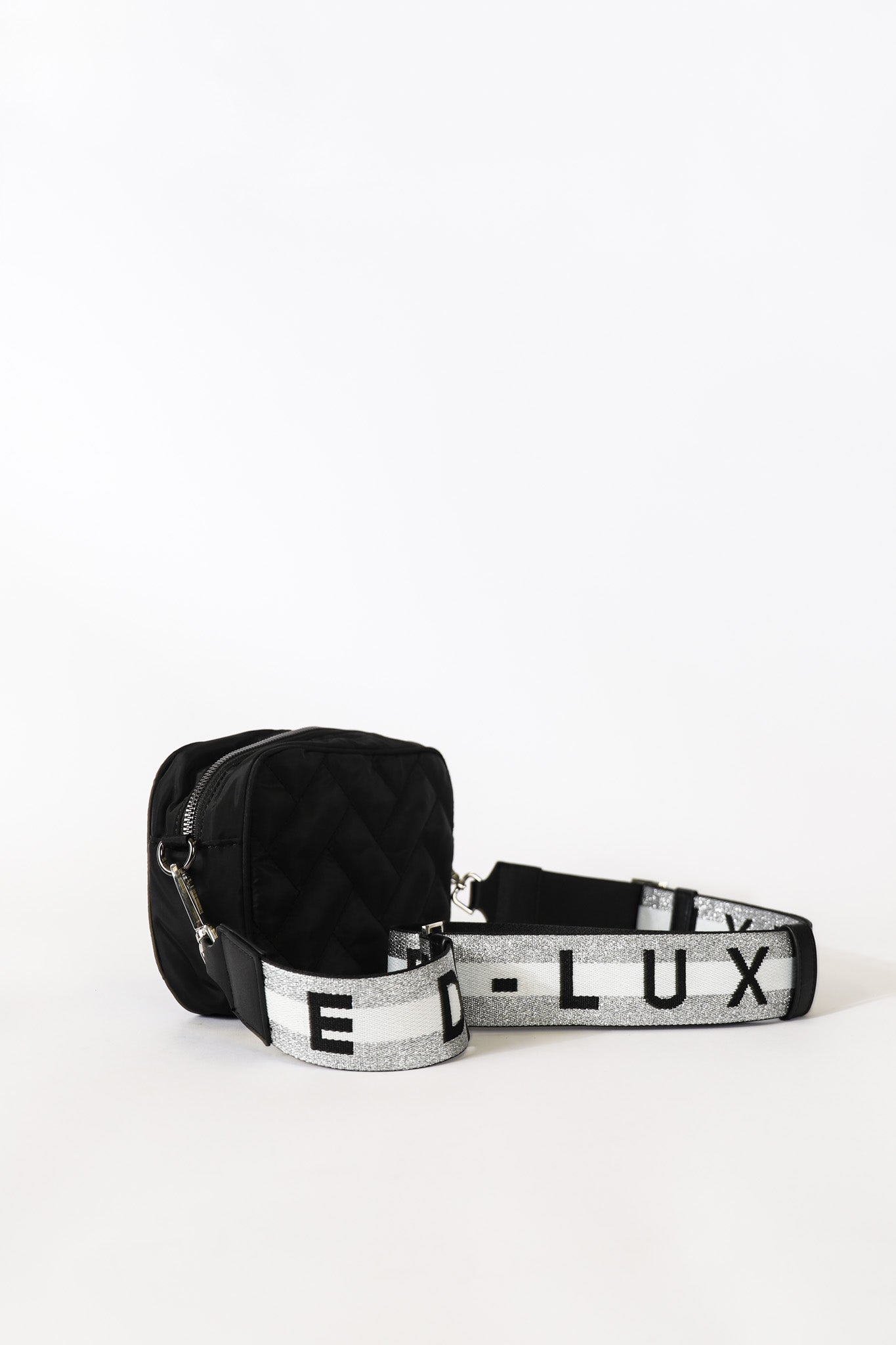 D-Luxe Double Stripe Bag Strap — Black/Silver