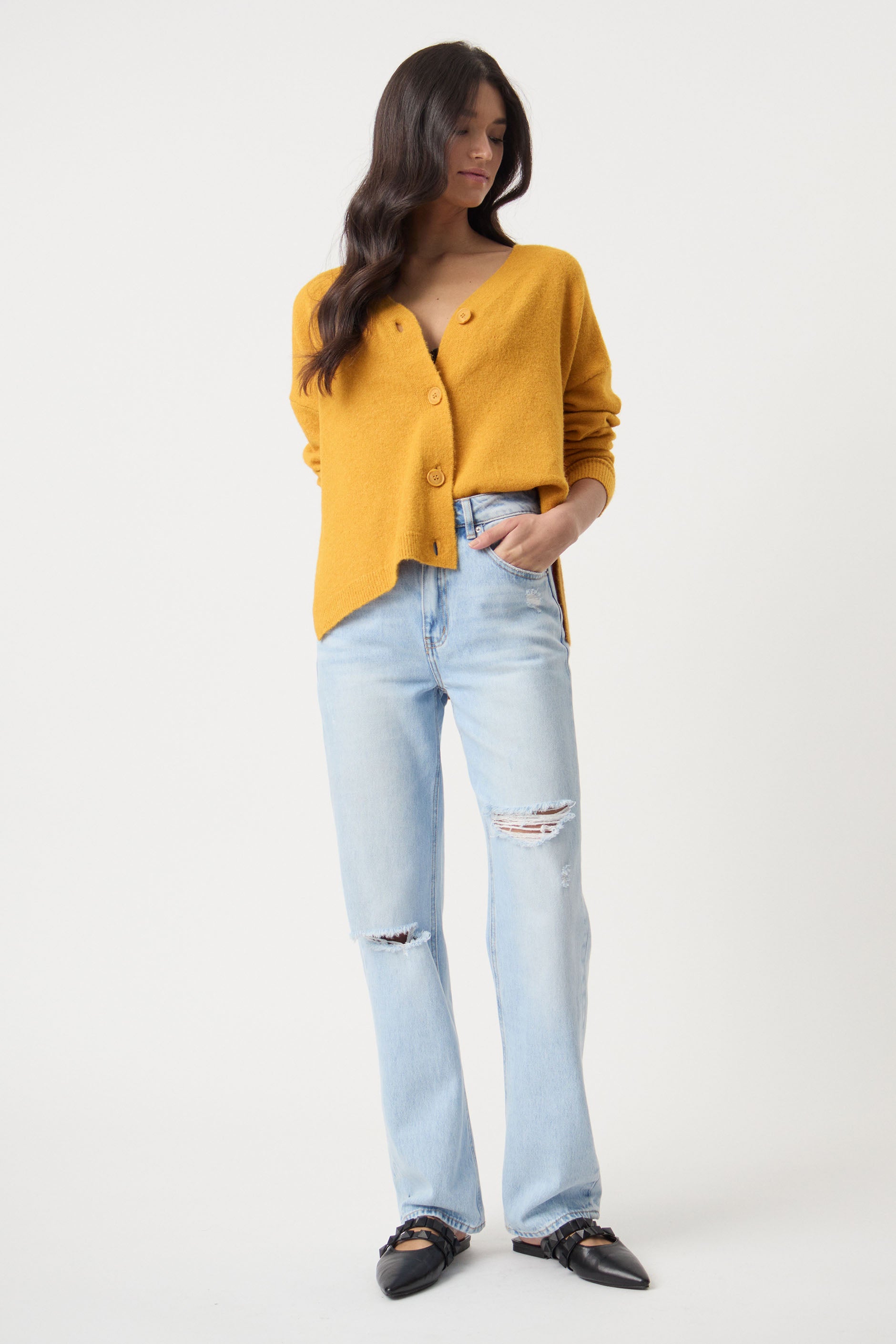 Pippa Boxy Cardigan — Butterscotch | DECJUBA