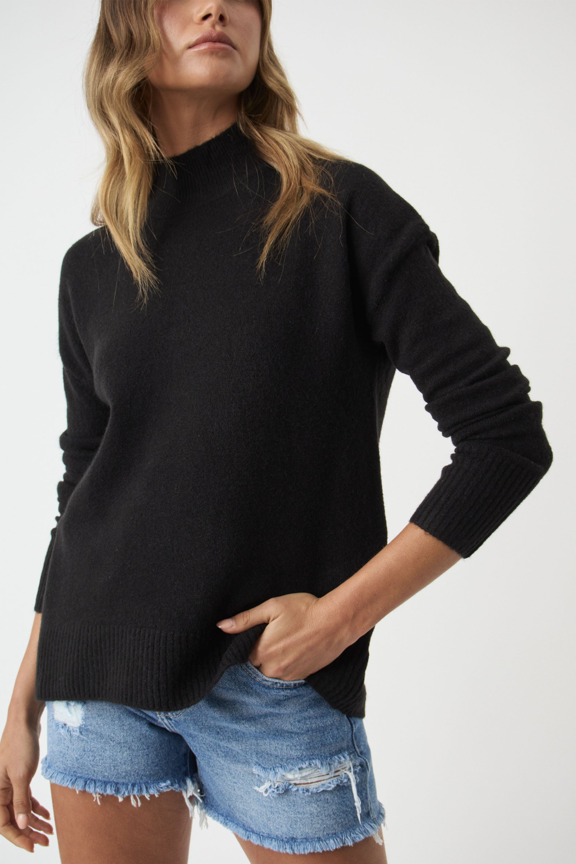 Asha High Neck Jumper — Black