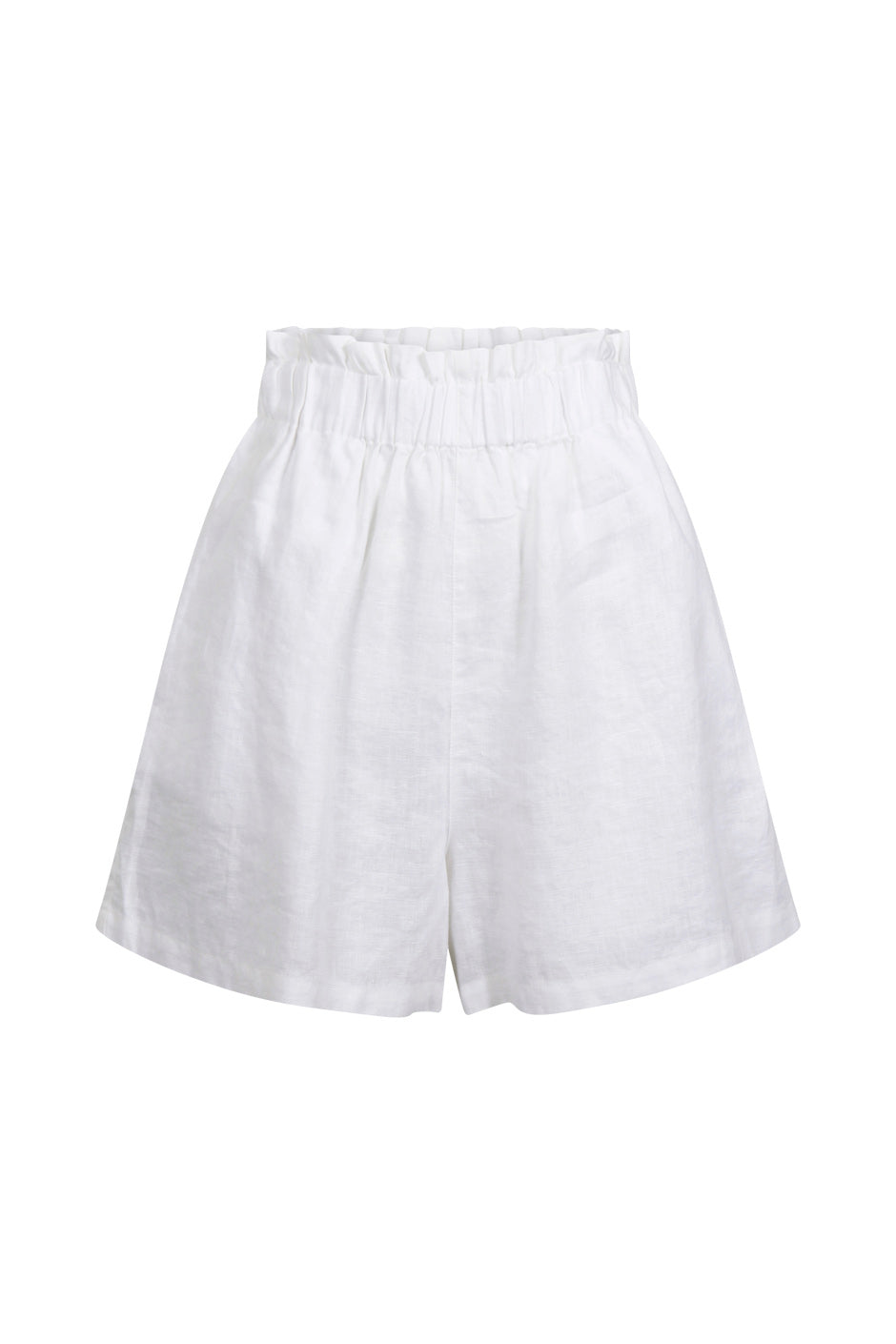 off white linen shorts