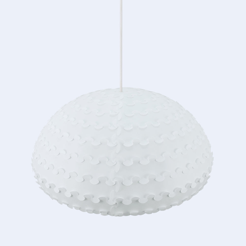 White Bell Shaped Pendant Light Kasa Large 24d Studiostore