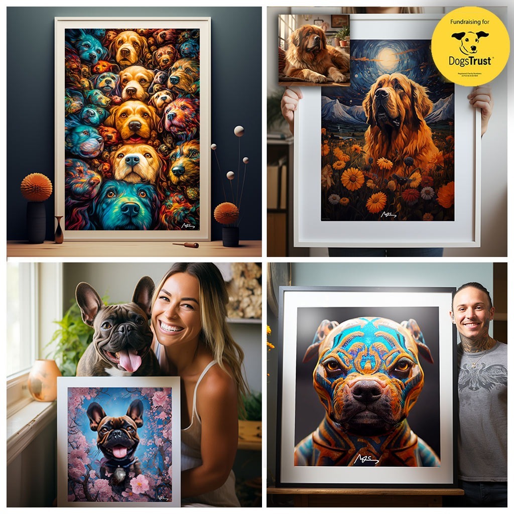 custom dog portrait by artist mind chill