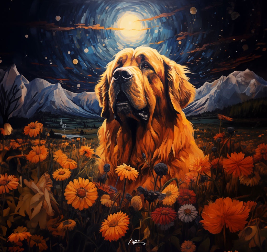custom dog portrait by artist mind chill