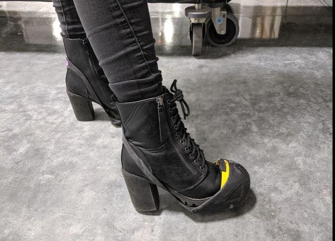 steel toe high heels