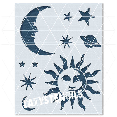 sun stencil - lazy stencils