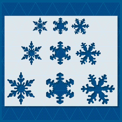 27-00032 Alternating Snowflake Stencil - iStencils