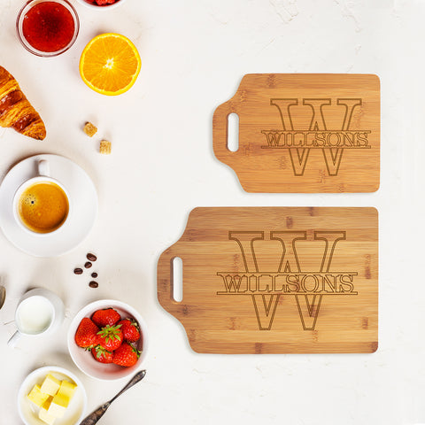 Personalized Cutting Bar Board (Rounded Edge) Bamboo - 11 Different De –  Too Stinkin' Cute