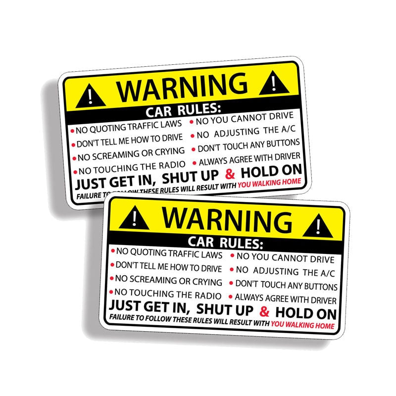 Car Rules For Car Guys Vinyl Sticker