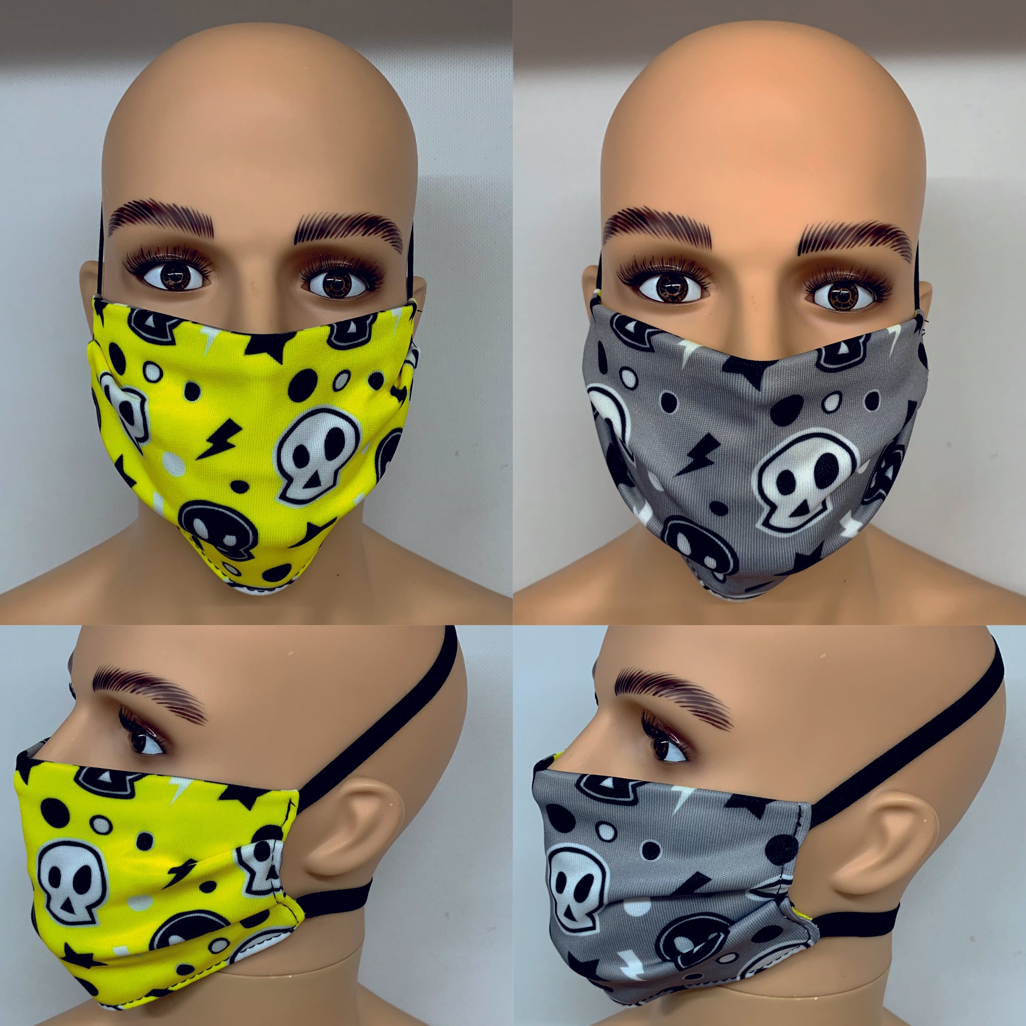 Download Grey Yellow Lightning Skulls D Star Racewear PSD Mockup Templates