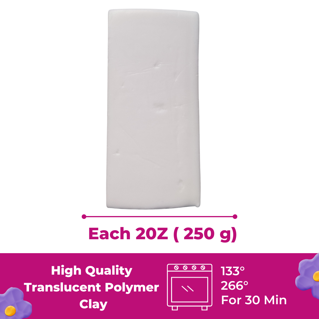 White Polymer Oven Bake Clay 100 Grams Classic Series For Jewelry Making at  Rs 99.00, Polymer Clay