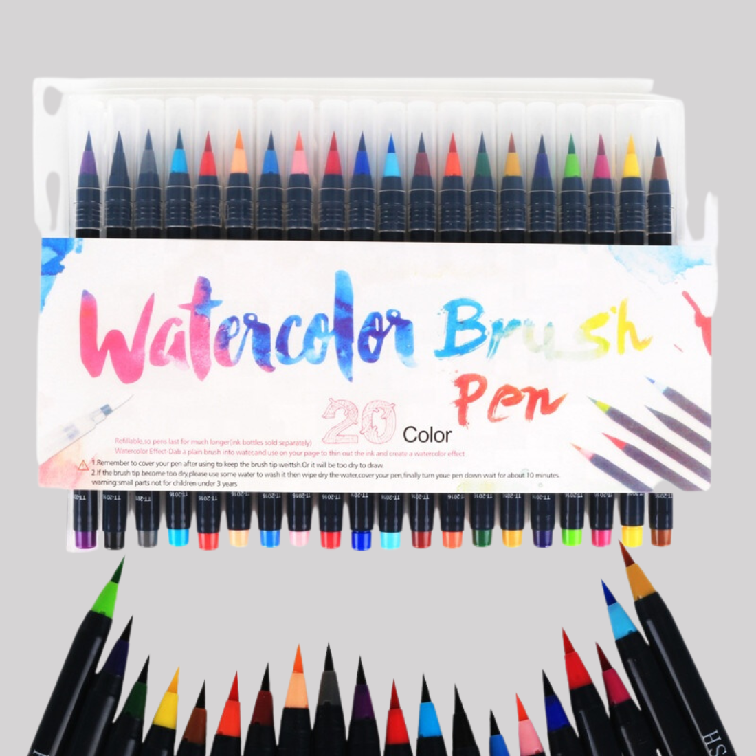Watercolor Brush Pens, Set of 28 Colors Watercolor Markers and 2 Refillable  Water Pens, Flexible Real Brush Tips, Watercolor Paint Pens for Coloring,  Calligraphy, Sketching, Doodling, Drawing