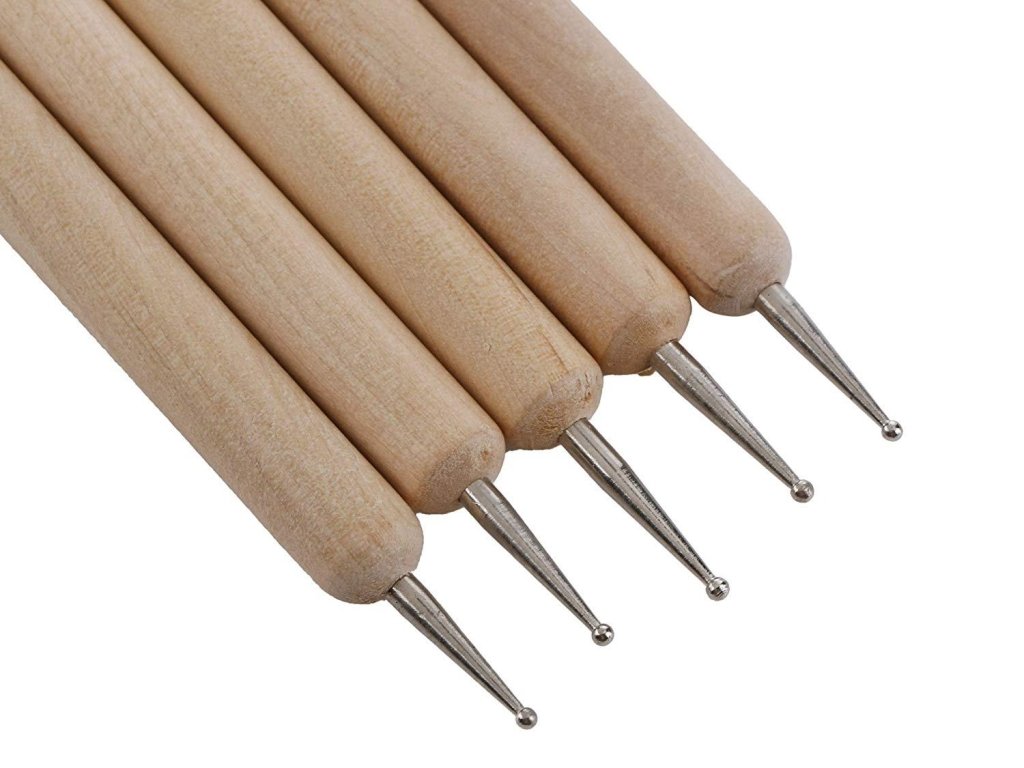 5PCS/Set 2 Way Nail Tools Dotting Tools Nail Art Wooden Dotting